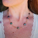 Freshwater Coin Pearl Necklace, Gold