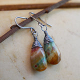 Jasper Drop Earrings Silver