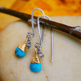 Turquoise, Raw Diamond, Silver and Gold