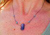 Sodalite, Turquoise Necklace Silver and Gold