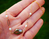 Freshwater Pearl Necklace Gold and Silver