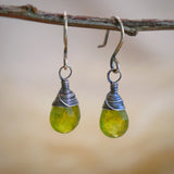 Vesuvianite Drop Earrings Silver