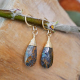 Pietersite Drop Earring Gold