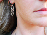 Abstract Small Chain Link Earrings Silver