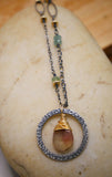 Andesine, Emerald Necklace Silver and Gold