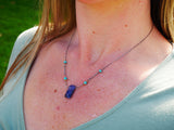 Sodalite, Turquoise Necklace Silver and Gold