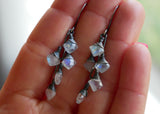 Moonstone Cluster Earrings Silver