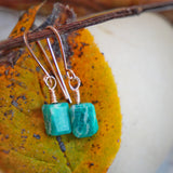 Amazonite Drop Earrings Rose Gold