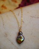 Red Pearl Necklace, Gold
