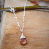 Andesine Pendant Necklace, Silver