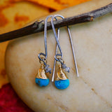 Turquoise, Raw Diamond, Silver and Gold