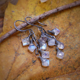 Moonstone Cluster Earrings Silver