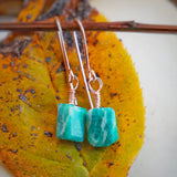 Amazonite Drop Earrings Rose Gold