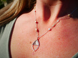 Woven Leaf, Pearl Necklace Silver