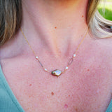 Freshwater Pearl Necklace Gold and Silver