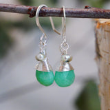 Chrysoprase, Pearl Drop Earring Silver
