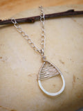 Woven Teardrop Pendant Silver