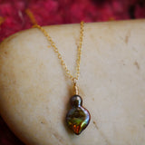 Red Pearl Necklace, Gold
