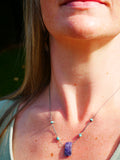 Sodalite, Turquoise Necklace Silver and Gold