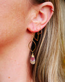 Jasper Leaf Hoops Gold
