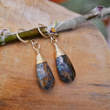 Pietersite Drop Earring Gold