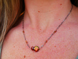 Freshwater Pearl, Tundra Sapphire Necklace Silver and Rose Gold