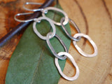 Abstract Small Chain Link Earrings Silver