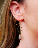 Jasper Leaf Hoops Gold