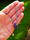 Sodalite, Turquoise Necklace Silver and Gold