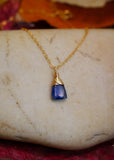 Blue Kyanite, Pendant Necklace Gold