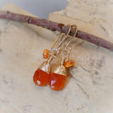 Carnelian Drop Earrings Gold