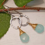 Chalcedony Hoops Silver and Gold