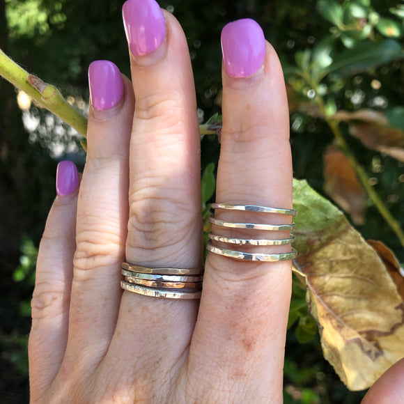 Oxidized Silver Stacking Ring