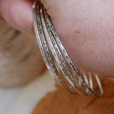 Hammered Silver Bangle