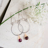 Garnet Harness Hoops Silver and Gold